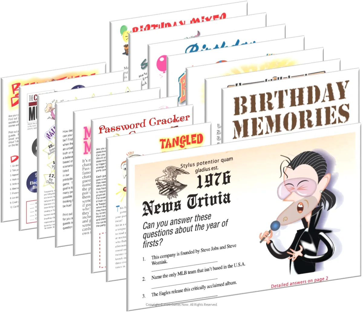 Printable 1977 Birthday Pack + FREE Party Games Bundle — Print Games Now
