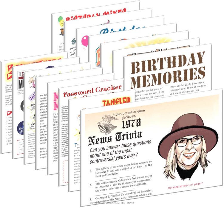 1978 Birthday pack + FREE Party Games
