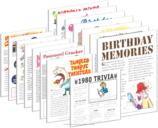 1980 Birthday pack + FREE Party Games
