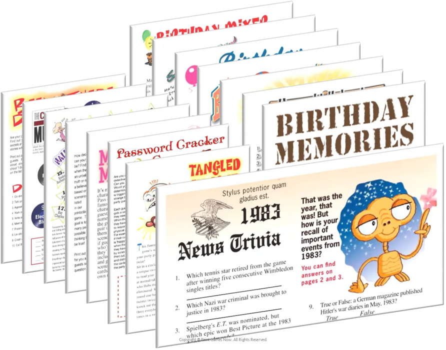1983 Birthday pack + FREE Party Games