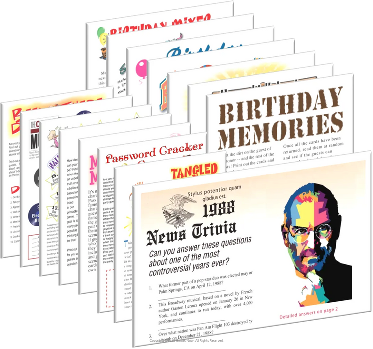 1988 Birthday pack + FREE Party Games