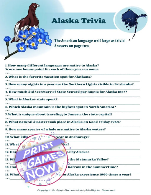 American Games: Alaska Trivia