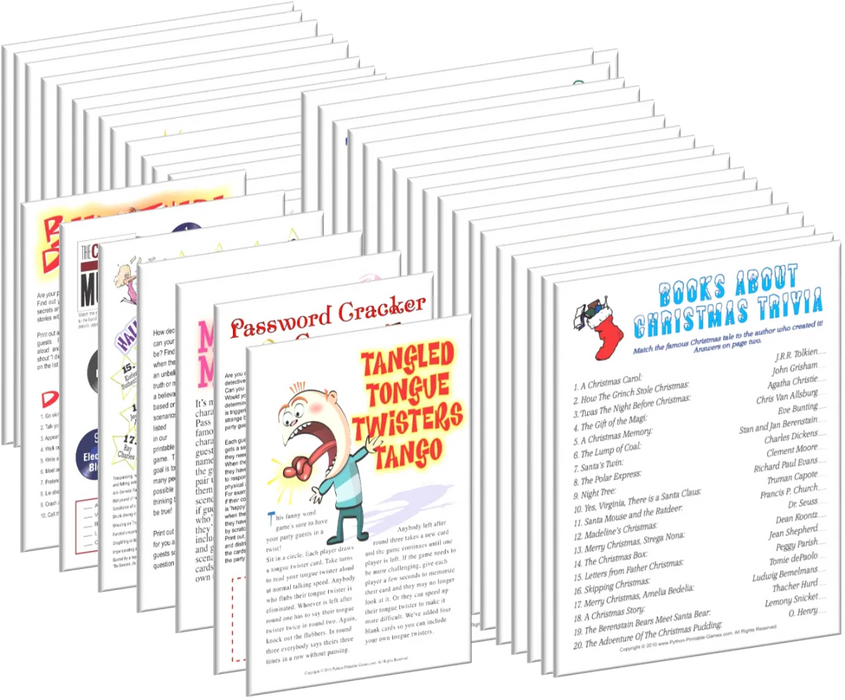 Printable All Christmas Games + FREE Party Games Bundle — Print Games Now