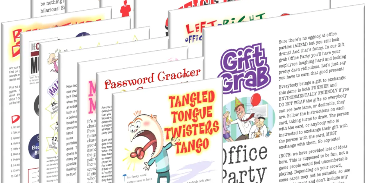 Printable All Games for the Office + FREE Party Games Bundle — Print ...