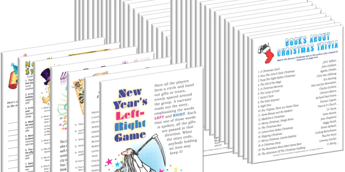 Printable All New Year's Eve Games + FREE Christmas Games Bundle