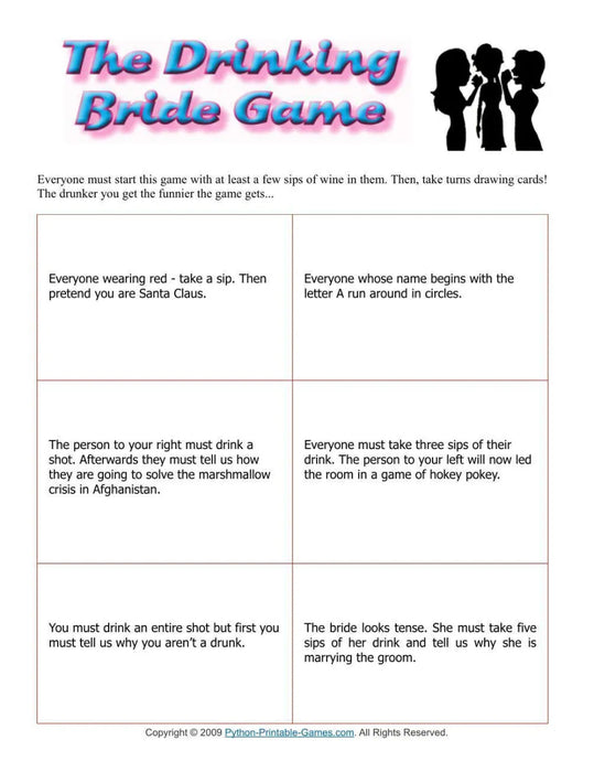 All Wedding related Games + FREE Party Games