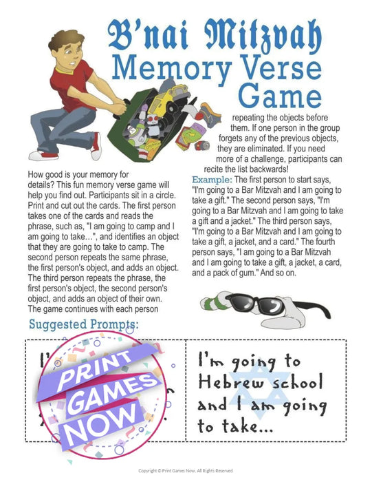 Bar & Bat Mitzvah: Memory Verse Game