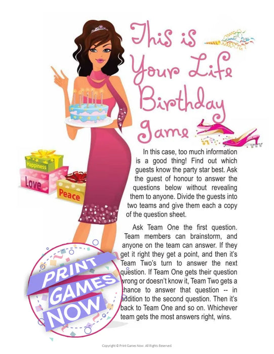 Birthday Party: This is your life!