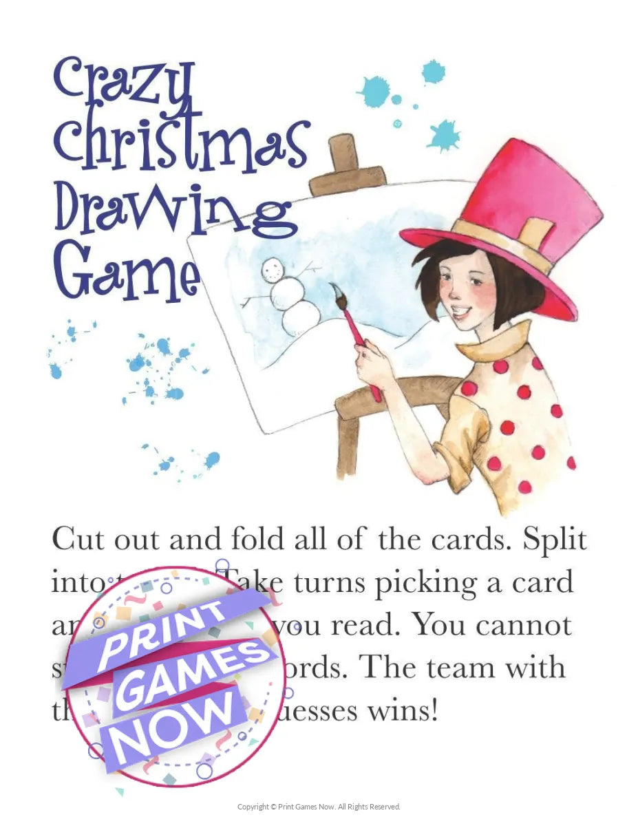 Printable Christmas Drawing Party Game — Print Games Now