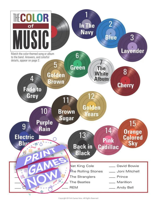 Party Games: Color of Music Trivia