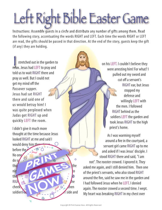 Easter: Left-Right Bible Easter Game