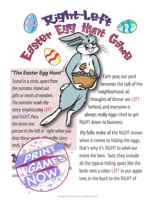 Easter: Right Left Easter Egg Hunt Game