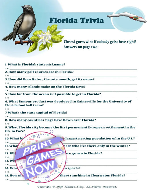 American Games: Florida Trivia
