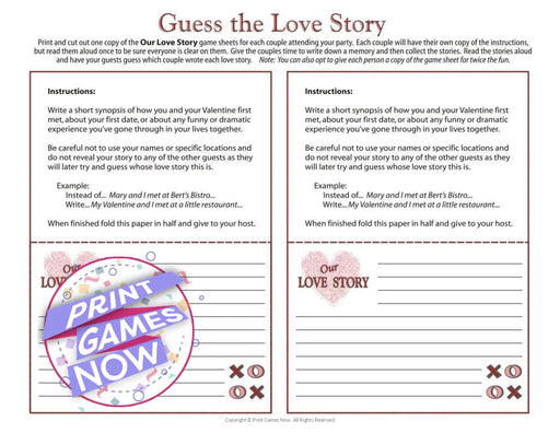 Games for Lovers: Guess the Love Story