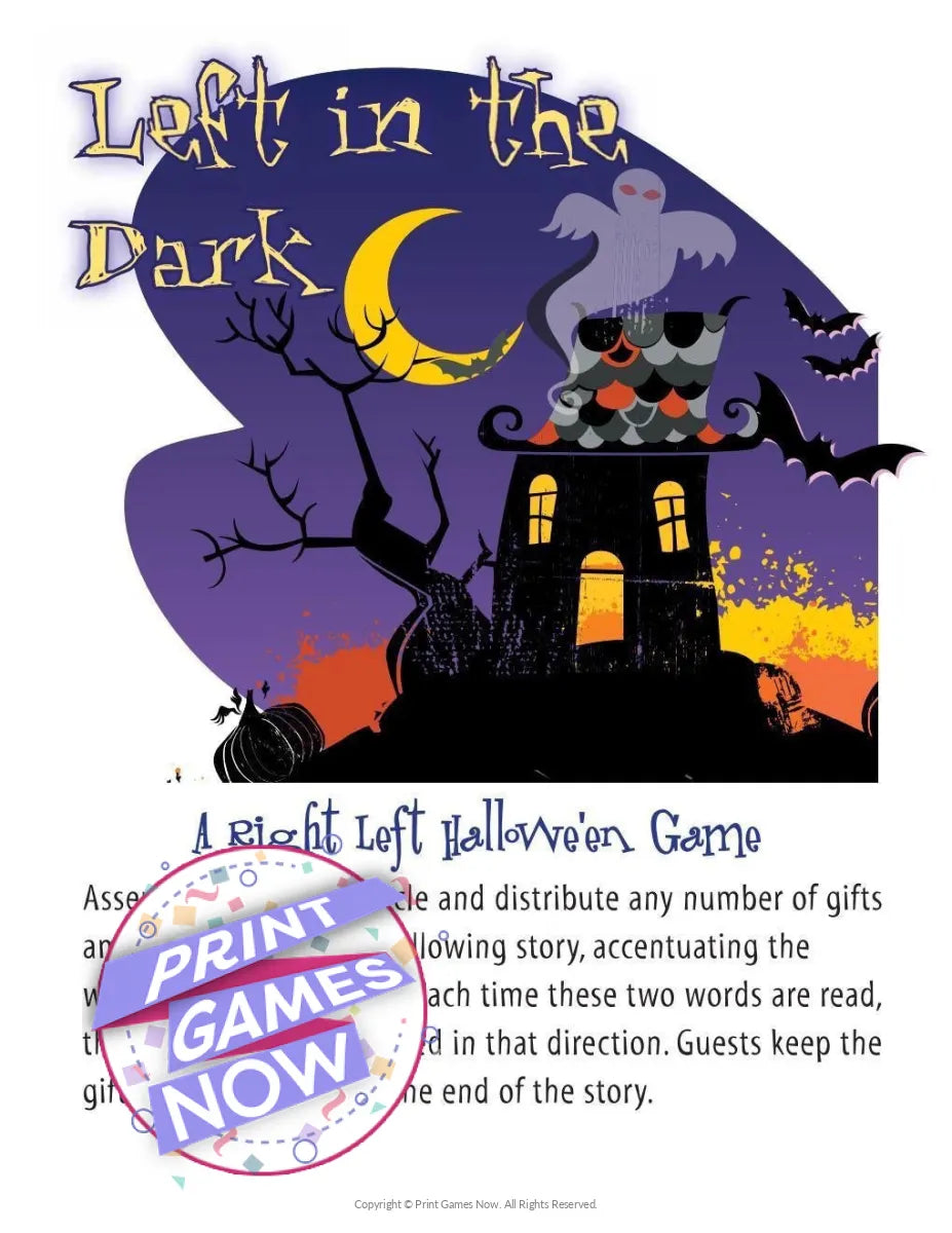 Printable Halloween Left In The Dark Right Left Party Game — Print Games Now printable-halloween-left-in-the-dark-right-left-party-game-print-games-now