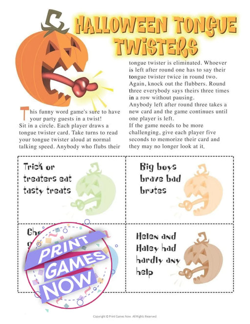 Halloween: Halloween Tongue Twisters