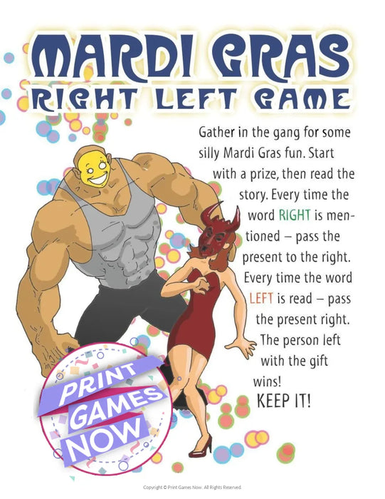 Printable Mardi Gras Synonyms Party Game — Print Games Now