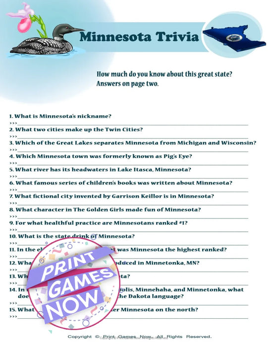 American Games: Minnesota Trivia