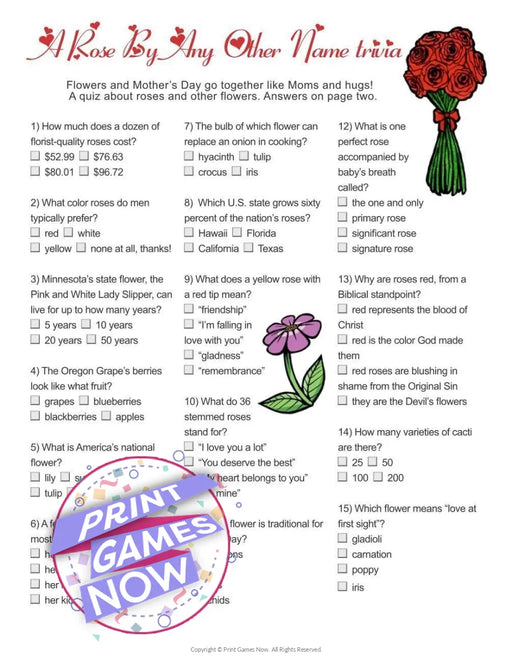 Mother's Day: Flowers Trivia
