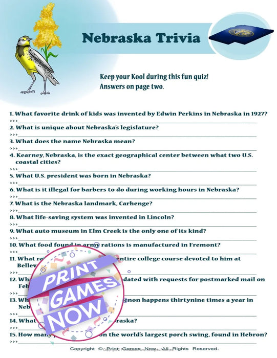 American Games: Nebraska Trivia