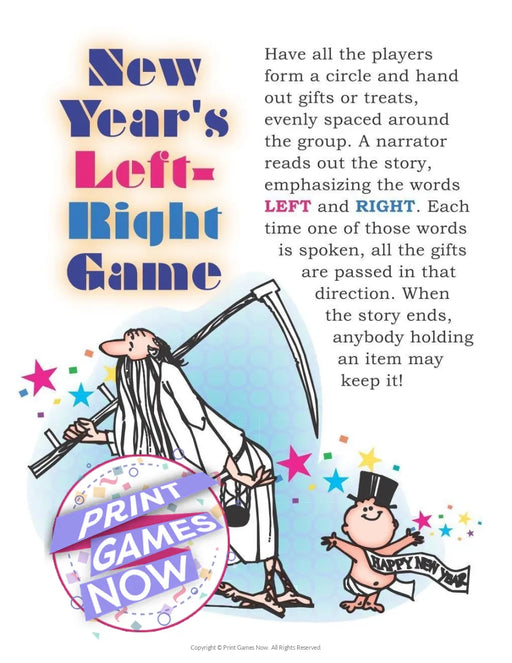 Right Left Printable Party Games — Print Games Now