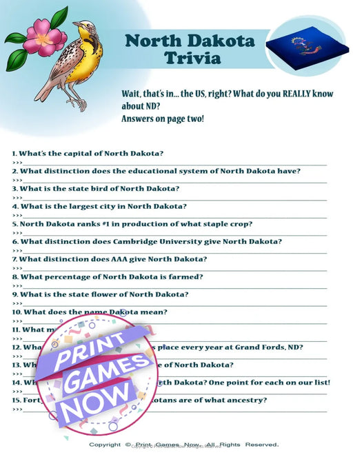 American Games: North Dakota Trivia