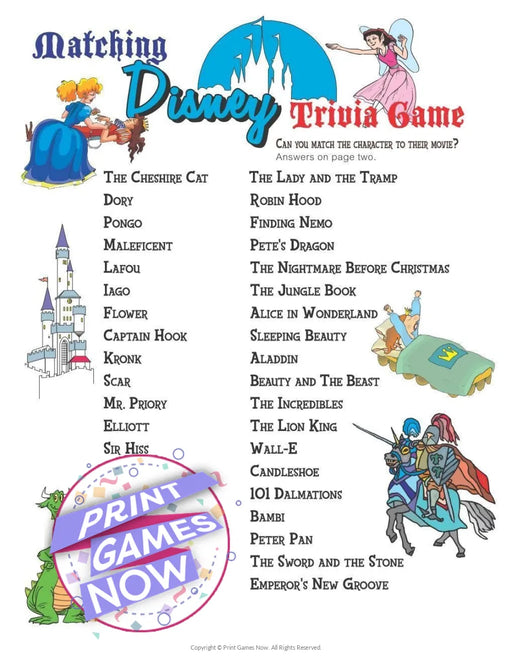 Pop Culture Games: Disney Trivia