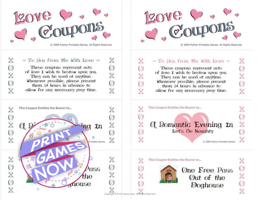 Games for Lovers: Romantic Coupons