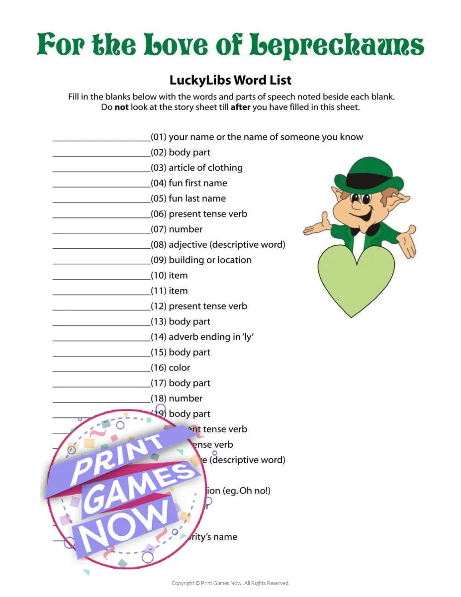 printable-st-patrick-s-day-st-patricks-mad-libs-party-game-print-games-now for Free Printable St Patrick S Day Games Printable St Patrick's Day St Patricks Mad Libs Party Game — Print Games Now for Free Printable St Patrick S Day Games