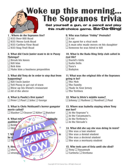 The Sopranos trivia game